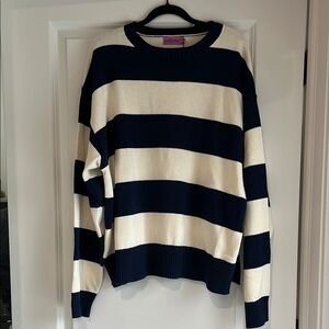 Striped Navy and Cream Sweater